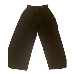 Zara Basic Culottes Paperbag Waist Small New Black